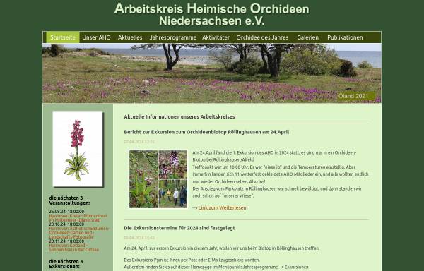 Vorschau von www.aho-niedersachsen.de, Arbeitskreis Heimische Orchideen Niedersachsen e.V.