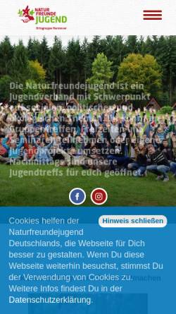 Vorschau der mobilen Webseite www.nfj-hannover.de, Naturfreundejugend Hannover e.V.