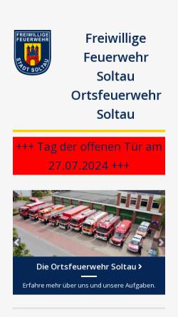 Vorschau der mobilen Webseite www.feuerwehr-soltau.de, Freiwillige Feuerwehr Soltau