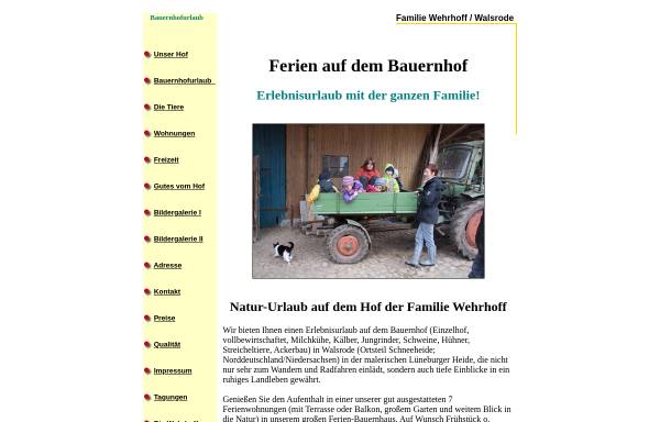 Vorschau von www.unser-bauernhof.de, Urlaub auf dem Bauernhof, Familie Wehrhoff