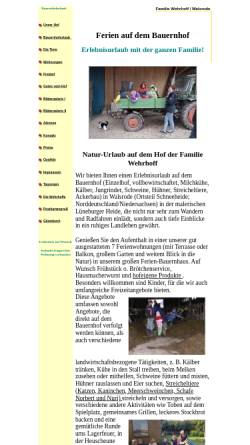 Vorschau der mobilen Webseite www.unser-bauernhof.de, Urlaub auf dem Bauernhof, Familie Wehrhoff