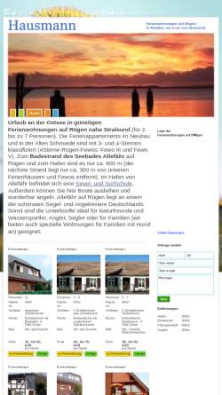 Vorschau der mobilen Webseite www.ferienwohnung-hausmann.de, Ferienwohnungen Familie Hausmann