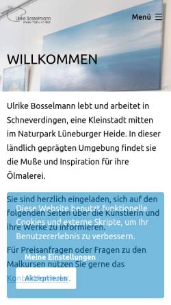 Vorschau der mobilen Webseite www.ulrike-bosselmann.de, Schöne Ölbilder, Ulrike Bosselmann