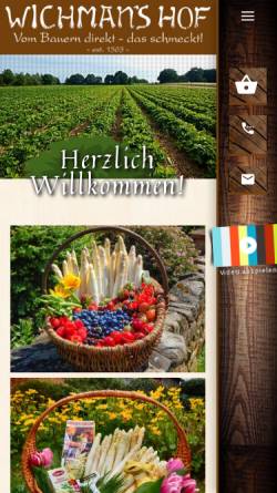Vorschau der mobilen Webseite wichmans-hof.de, Wichmans Hof, Groß-Häuslingen