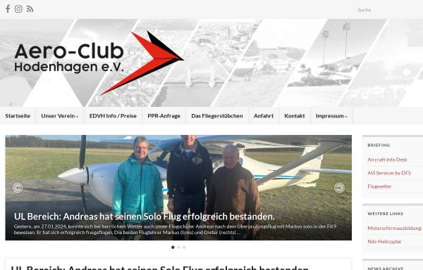Vorschau von www.flugplatz-hodenhagen.de, Aeroclub Hodenhagen e.V.
