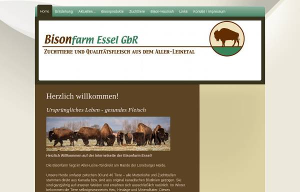 Vorschau von www.bisonfarm-essel.de, Bisonfarm Essel