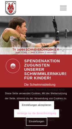 Vorschau der mobilen Webseite www.tvjahn.de, TV-Jahn Schneverdingen