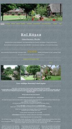 Vorschau der mobilen Webseite www.hof-hoepen.de, Urlaub in und um Schneverdingen