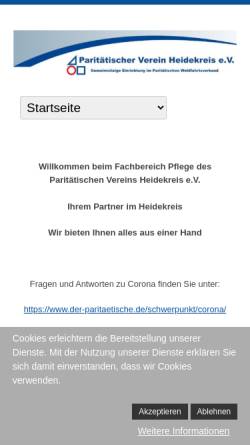 Vorschau der mobilen Webseite www.sozialstation-heidekreis.de, Paritätische Kindergärten und soziale Dienste Fallingbostel e.V.
