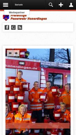 Vorschau der mobilen Webseite www.feuerwehr-honerdingen.de, Freiwillige Feuerwehr Honerdingen