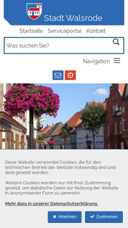 Vorschau der mobilen Webseite www.stadt-walsrode.de, Stadt Walsrode