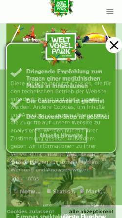 Vorschau der mobilen Webseite www.vogelpark-walsrode.de, Vogelpark Walsrode