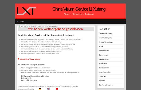Vorschau von www.lxt-china.com, China Visum Service Li Xutang