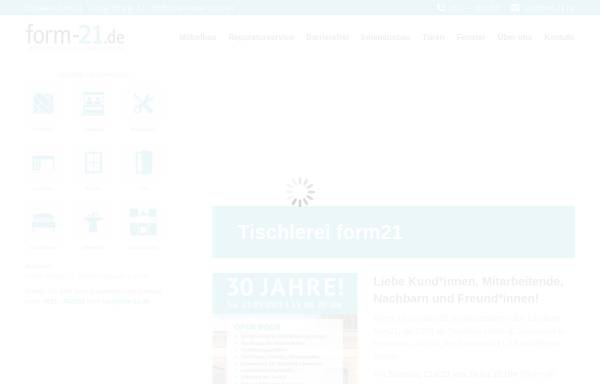 Vorschau von www.form-21.de, Tischlerei form21 - Inh. Uwe Staade
