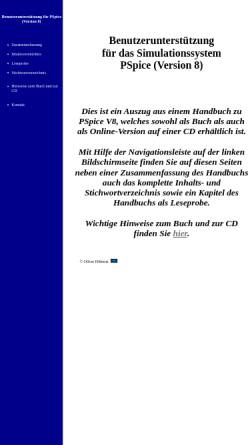 Vorschau der mobilen Webseite www.pspicebuch.de, Benutzerunterstützung für PSpice Version 8