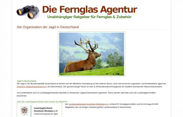 Vorschau von www.fernglasagentur.de, Die Organisation der Jagd in Deutschland