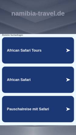 Vorschau der mobilen Webseite www.namibia-travel.de, Namibia-Tourist-Informationen