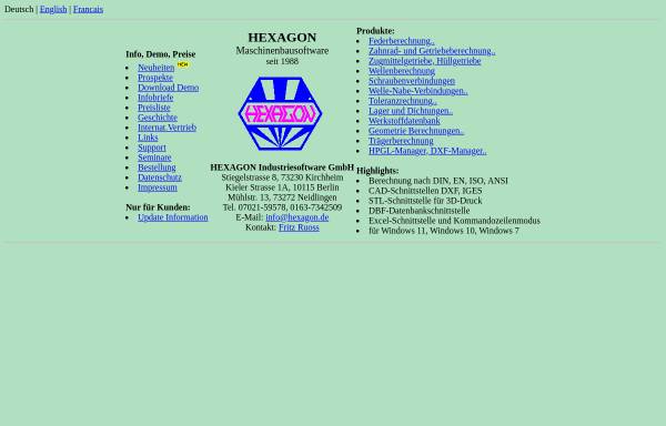 Vorschau von www.hexagon.de, Hexagon Maschinenbausoftware