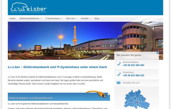 Vorschau von www.eisber.de, e.i.s.ber Elektro- & IT-Systeme Berlin GmbH