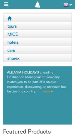 Vorschau der mobilen Webseite www.albania-holidays.com, Albania Holidays
