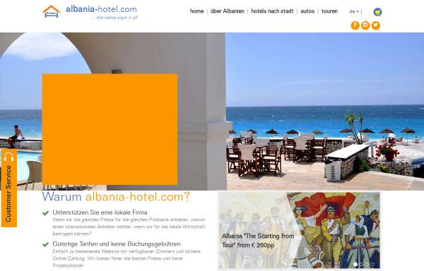 Vorschau von www.albania-hotel.com, Albania-Hotel.com