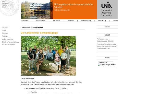 Vorschau von www.philso.uni-augsburg.de, Lehrstuhl für Schulpädagogik - Universität Augsburg