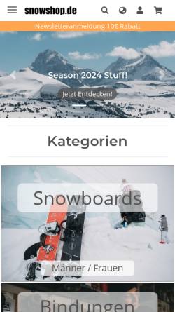 Vorschau der mobilen Webseite www.snow24.de, Westside - Snow24