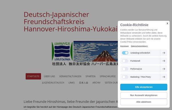 Vorschau von www.hannover-hiroshima.de, Freundschaftskreis Hannover-Hiroshima e.V. (Yuko-Kai)