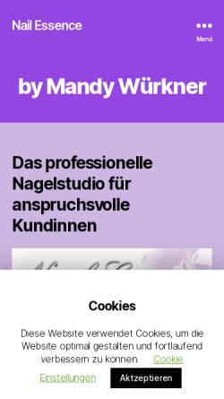 Vorschau der mobilen Webseite www.nailessence.de, Nail Essence - Mandy Würkner