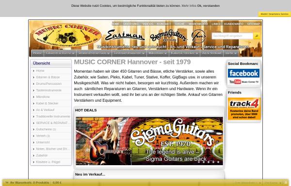 Vorschau von music-corner-hannover.de, Music Corner - Stampe & Schendzielorz