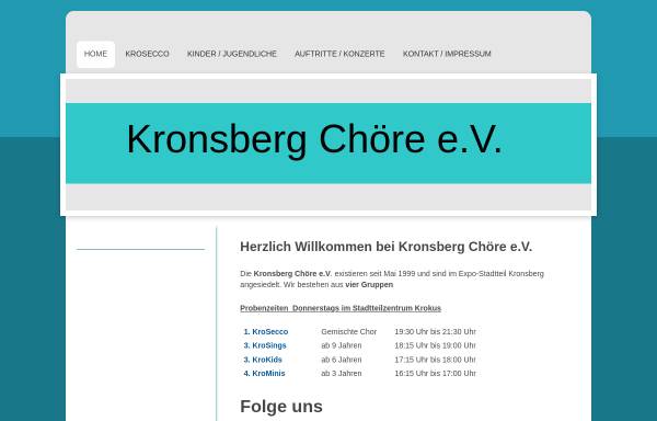 Vorschau von www.kronsberg-chor.de, KronsbergChöre Hannover e.V.