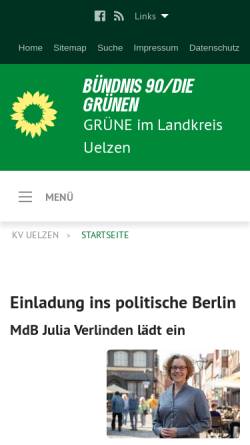 Vorschau der mobilen Webseite www.gruene-uelzen.de, Bündnis 90/Die Grünen Kreisverband Uelzen