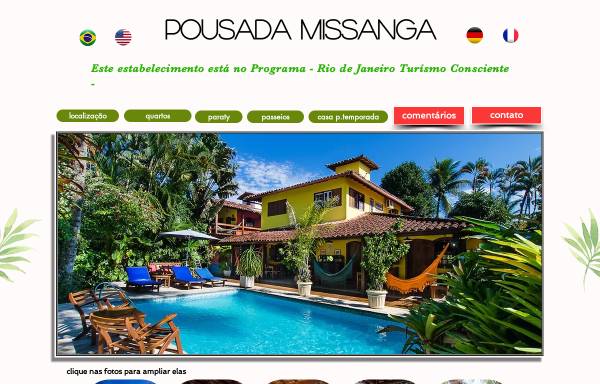 Vorschau von www.missanga.com.br, Pousada Missanga