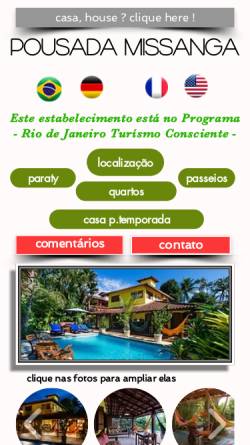 Vorschau der mobilen Webseite www.missanga.com.br, Pousada Missanga