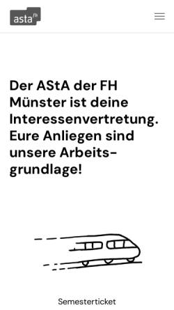 Vorschau der mobilen Webseite astafh.de, AStA der Fachhochschule Münster
