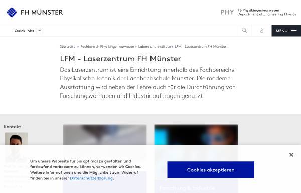 Vorschau von www.lfm-online.de, Laserzentrum (LFM) der FH Muenster
