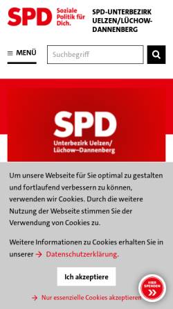 Vorschau der mobilen Webseite spd-uelzen.de, SPD Kreisverband Uelzen