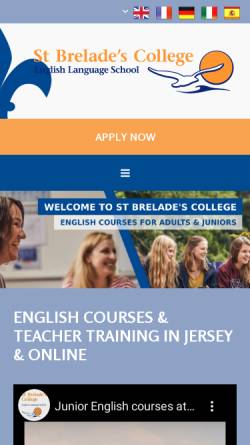 Vorschau der mobilen Webseite stbreladescollege.co.uk, St Brelades English language school, Jersey