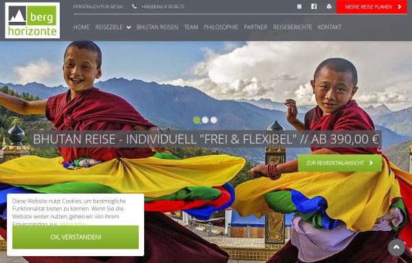 Vorschau von www.berghorizonte.de, Bhutan Trekking