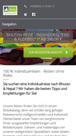 Vorschau der mobilen Webseite www.berghorizonte.de, Bhutan Trekking