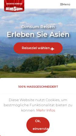 Vorschau der mobilen Webseite www.dimsumreisen.de, Dimsum Reisen