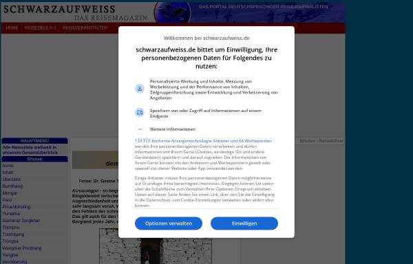 Vorschau von www.schwarzaufweiss.de, Reiseführer Bhutan