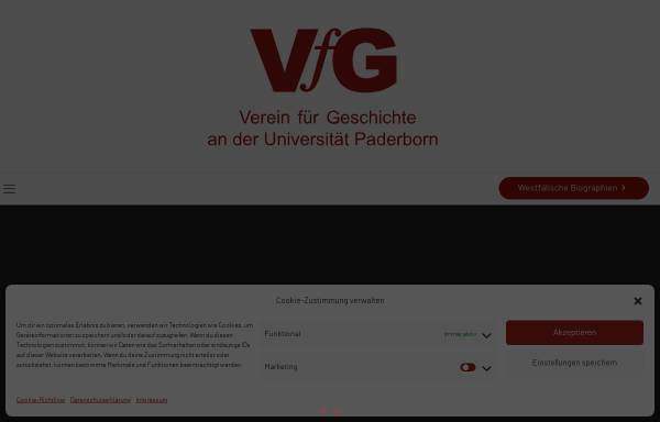 Vorschau von www.vfg-paderborn.de, Verein für Geschichte an der Universität Paderborn e.V. (VfG)