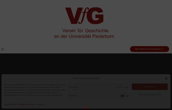 Vorschau von www.vfg-paderborn.de, Verein für Geschichte an der Universität Paderborn e.V. (VfG)