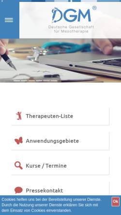 Vorschau der mobilen Webseite www.mesotherapie.org, Deutsche Gesellschaft für Mesotherapie e.V.