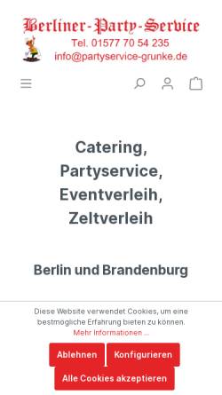 Vorschau der mobilen Webseite www.partyservice-grunke.de, Berliner-Party-Service