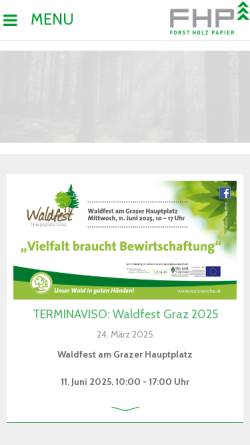 Vorschau der mobilen Webseite www.forstholzpapier.at, Kooperationsabkommen Forst-Platte-Papier (FPP)
