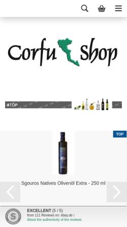 Vorschau der mobilen Webseite www.corfu-shop.de, Corfu Shop