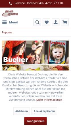 Vorschau der mobilen Webseite puppen-und-spielzeug.de, Puppen & Spielzeug