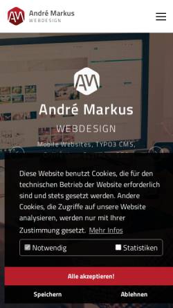 Vorschau der mobilen Webseite www.andremarkus.de, André Markus